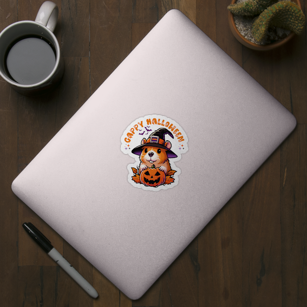 Capybara Pumpkin Funny Cappy Halloween by JessArty